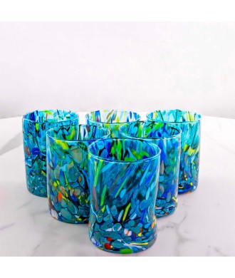 SET 6 PEZZI B1 MURANO SERIE MG ACQUAMARINA