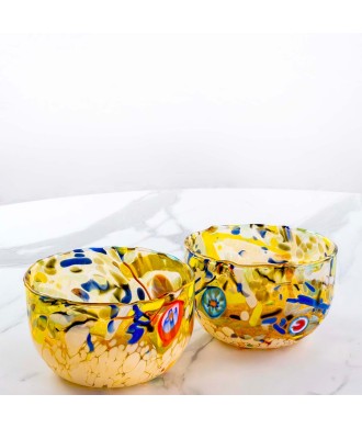 SET 2 PEZZI COPPA MURANO SERIE MG AMBRA