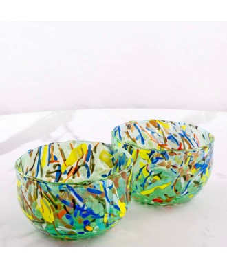 SET 2 PEZZI COPPA MURANO SERIE MG VERDE
