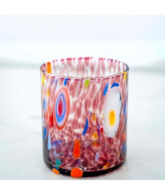 SET 6 PEZZI BICCHIERI MURANO SERIE B8 AZZURRO + MURRINE