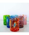 SET 6 PEZZI BICCHIERI MURANO SERIE B8 ACQUAMARE + MURRINE
