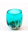 SET 6 PEZZI CHICCHETTO BOTTE MURANO SERIE SMERALDO AVORIO MURRINE