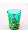 SET 6 PEZZI CHICCHETTO B2 MURANO SERIE SMERALDO MULTICOLOUR MURRINE