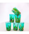 SET 6 PEZZI CHICCHETTO B2 MURANO SERIE SMERALDO MULTICOLOUR MURRINE