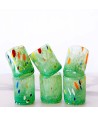 SET 6 PZ CHICCHETTO MURANO SERIE B7 - 4 BOTTE VERDE OLIVA