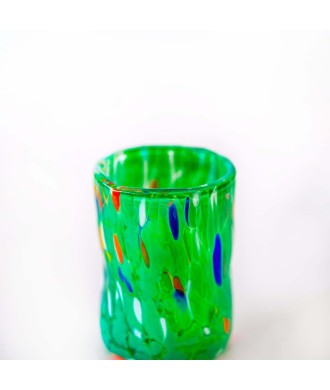 SET 6 PZ CHICCHETTO MURANO SERIE B7 - 4 BOTTE VERDE ERBA