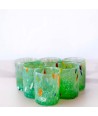 SET 6 PZ CHICCHETTO MURANO SERIE B7 - 4 BOTTE VERDE OLIVA