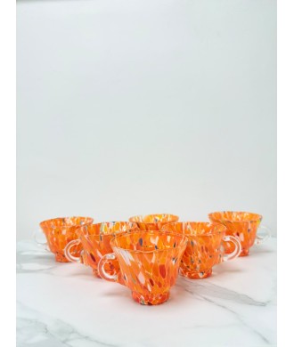 TAZZA CAPPUCCINO CAMPANELLA ARANCIO + SCAGLIE 6PZ